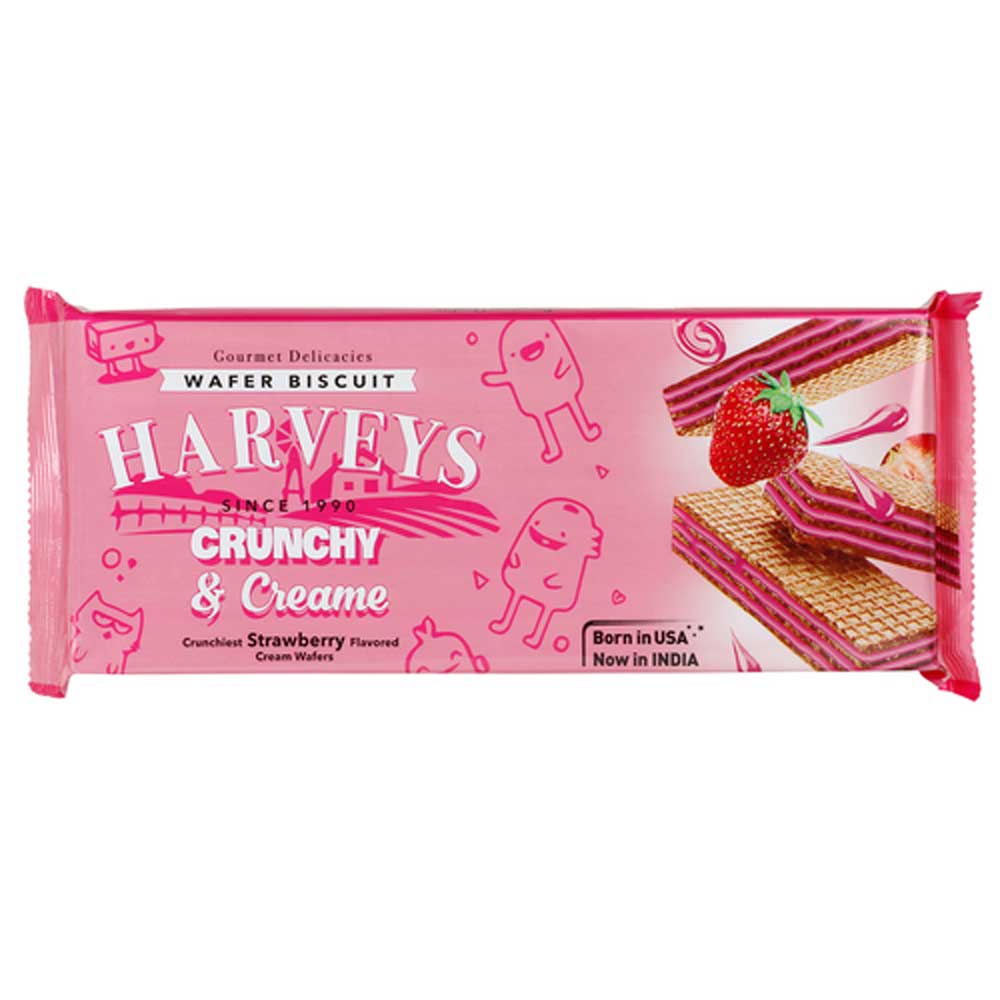 Harveys Crunchy &amp; Creame Strawberry  Wafers 150gms (Pack Size)