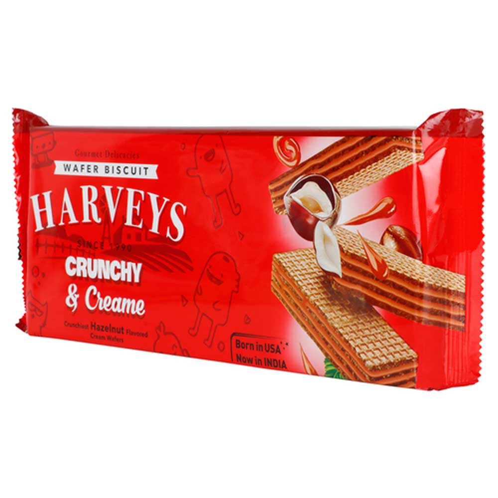 Harveys Crunchy &amp; Creame Vanila &amp; hazelnut Wafers 150gms (Pack Size)