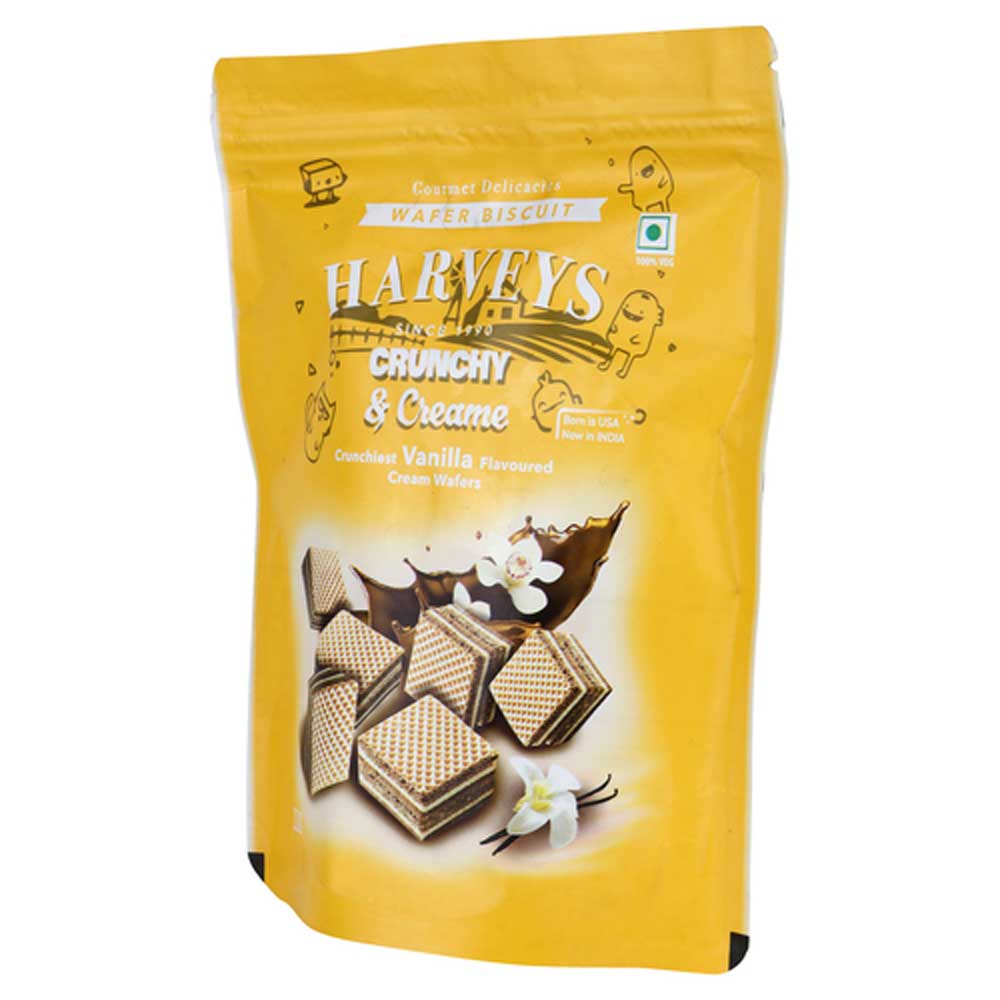 Harveys Crunchy &amp; Creame Wafers Vanilla Pouch 120gms (Pack Size)