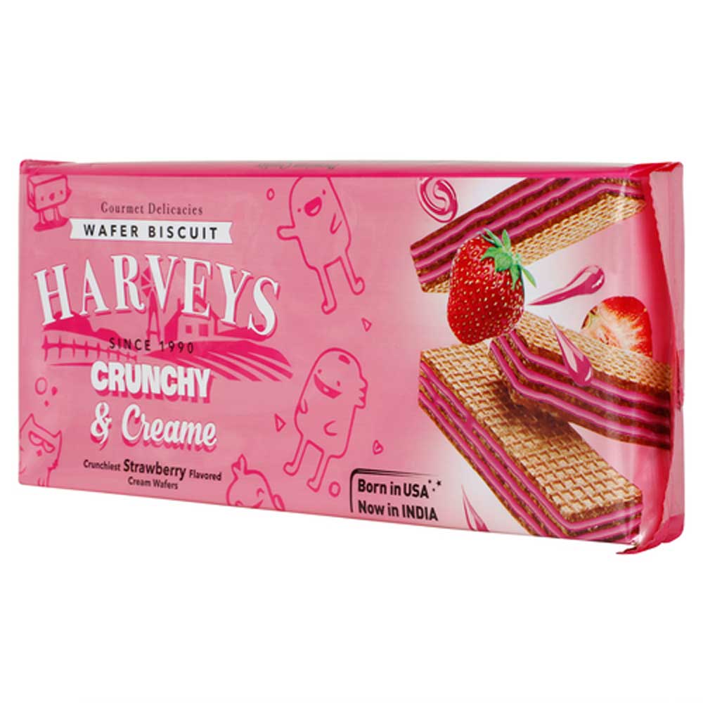 Harveys Crunchy &amp; Creame Strawberry  Wafers 150gms (Pack Size)