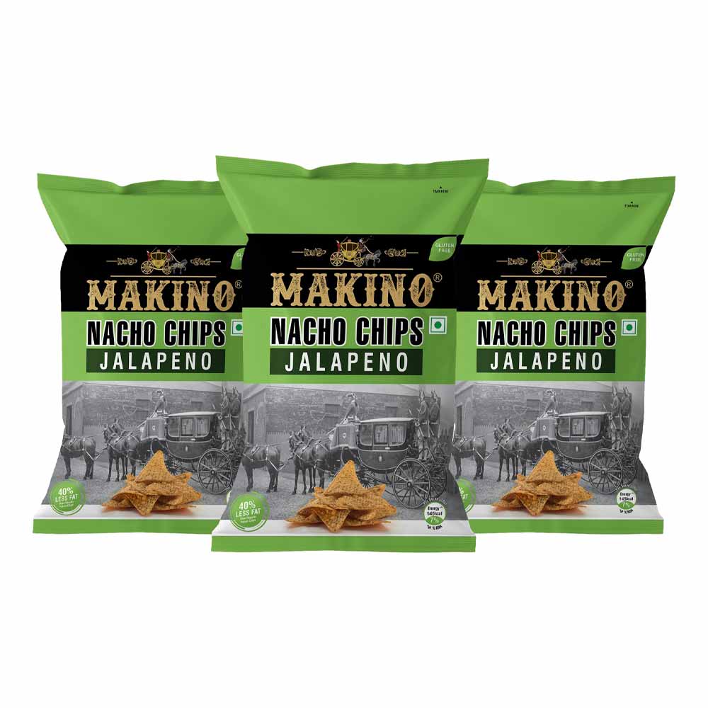 Makino Nacho Chips Jalapeno Each 150gms (Pack of 3)