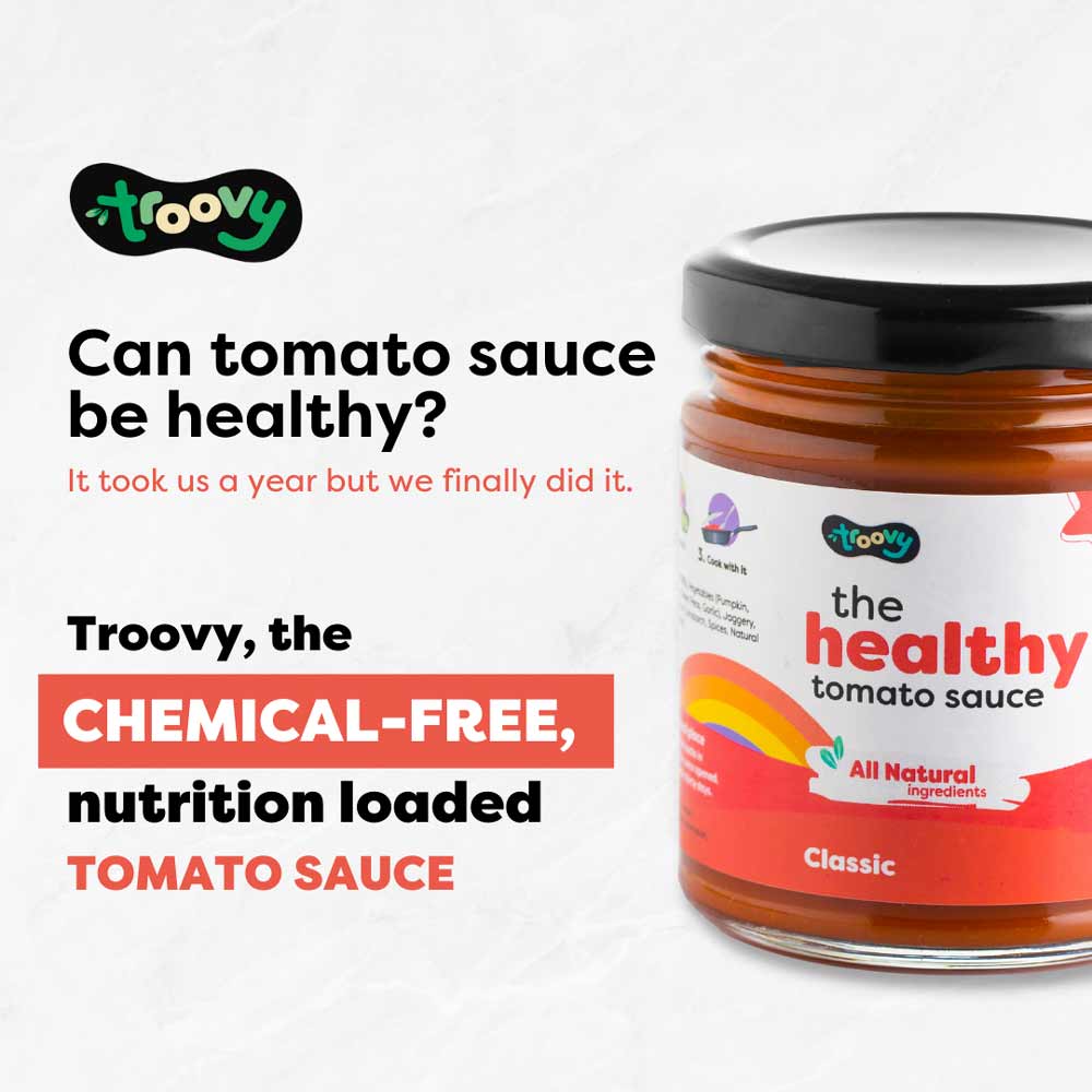 Troovy Chemical Free Tomato Sauce 450 gms (Pack of 3)-Boozlo