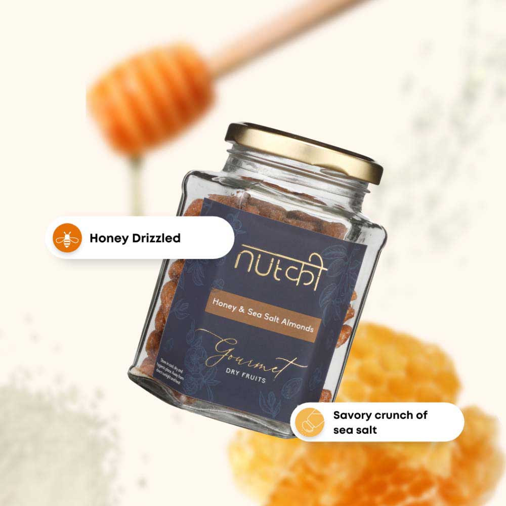 Nutki Honey and Sea Salt Almonds &amp; Cashews Combo (Pack of 2)-Boozlo