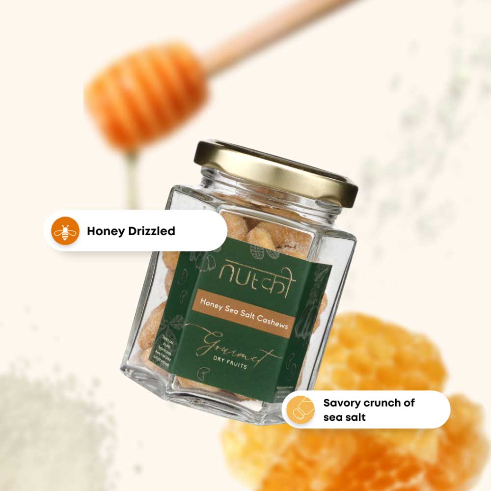 Nutki Honey and Sea Salt Almonds &amp; Cashews Combo (Pack of 2)-Boozlo