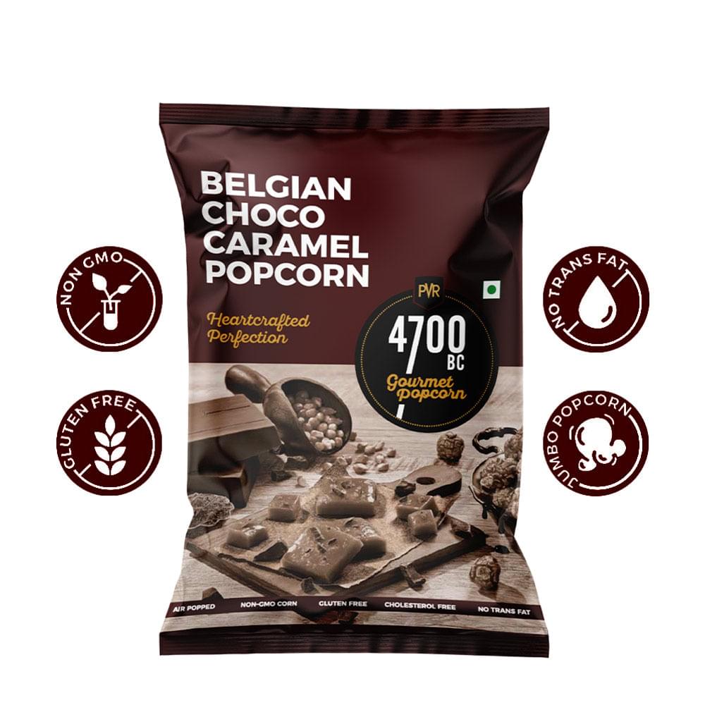 4700BC Belgian Choco Caramel Pouch 125gms (Pack Size)-Popcorn-Boozlo