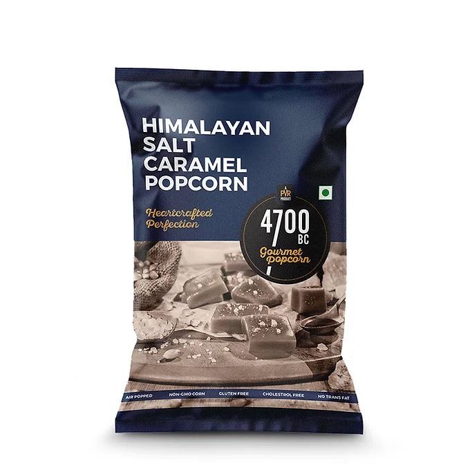 4700BC Himalayan Salt Caramel Popcorn Pouch 125gms (Pack Size)-Popcorn-Boozlo