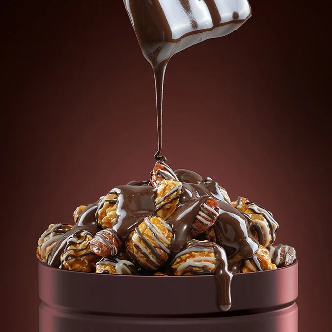 4700BC Nutty Tuxedo Chocolate Popcorn Tin 375gms-Popcorn-Boozlo