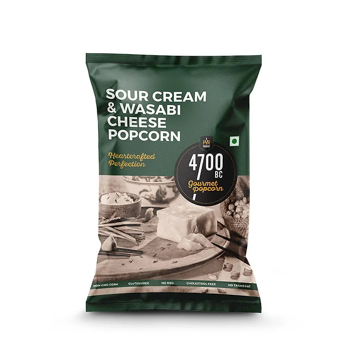 4700BC Sour Cream &amp; Wasabi Cheese Popcorn Pouch 75gms (Pack Size)-Popcorn-Boozlo