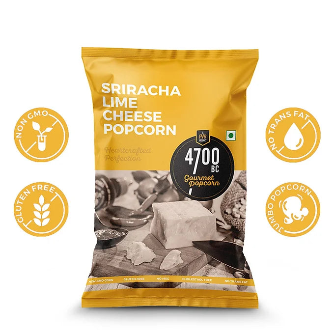 4700BC Sriracha Lime Cheese Popcorn Pouch 75gms (Pack Size)-Popcorn-Boozlo