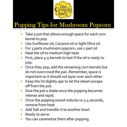 The Crunch Box Golden Popping Corn MUSHROOM CORN (Gourmet Popcorn Kernels)-Boozlo