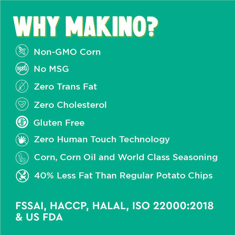 Makino No Onion No Garlic Nachos Chips Cheese 60gms (Pack of 6)