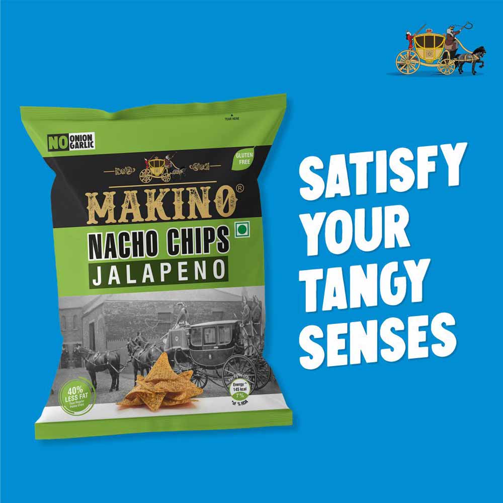 Makino Assorted No Onion No Garlic Nacho Chips Each 60gms (Pack of 6)
