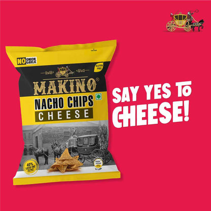 Makino No Onion No Garlic Nachos Chips Cheese 60gms (Pack of 6)