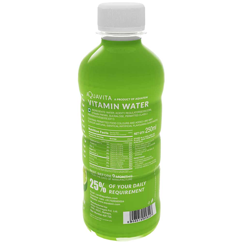 Aquatein Aquavita Vitamin Water - Lime N Lemon (Pack Size)-Detox-Boozlo