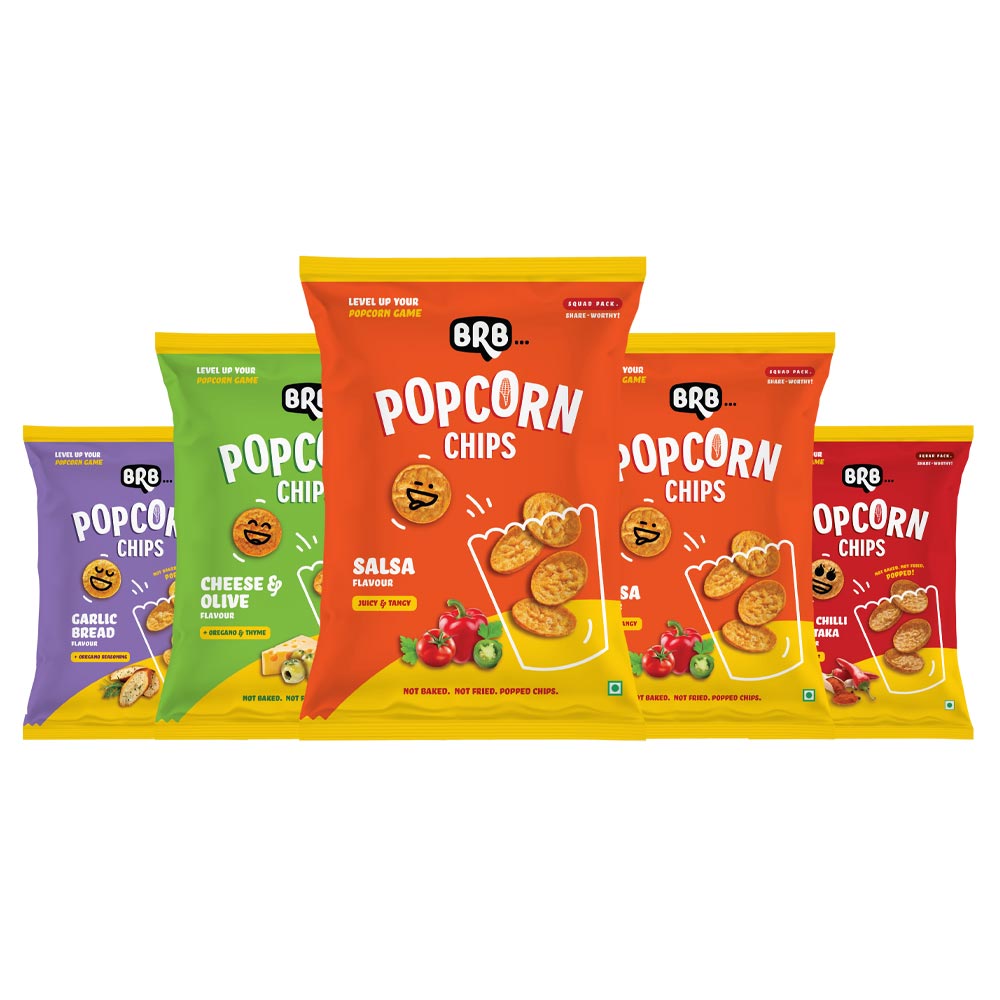 BRB Popcorn Chips Assorted Flavours (Pack of 5)-Popcorn Chips-Boozlo