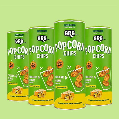 BRB Popcorn Chips Cheese &amp; Olive flavour XXL Tub (box of 4)-Chips-Boozlo