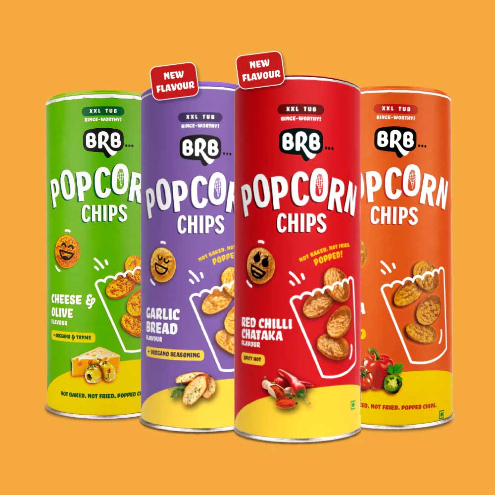 BRB Popcorn Chips - Fab 4 flavours (Box of 4)-Popcorn Chips-Boozlo