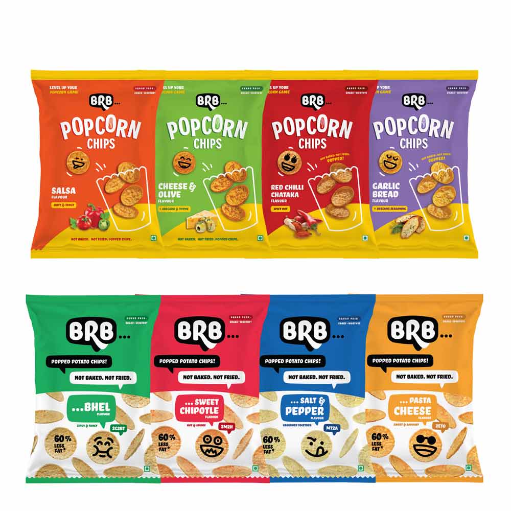 BRB Popped Potato Chips &amp; Popcorn Chips (Pack of 8)-Popped Potato Chips &amp; Popcorn Chips-Boozlo
