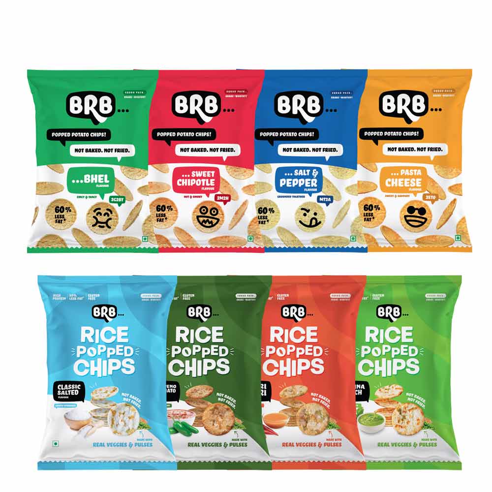 BRB Popped Potato Chips &amp; Rice Popped Chips (Pack of 8)-Popped Potato Chips &amp; Rice Popped Chips-Boozlo