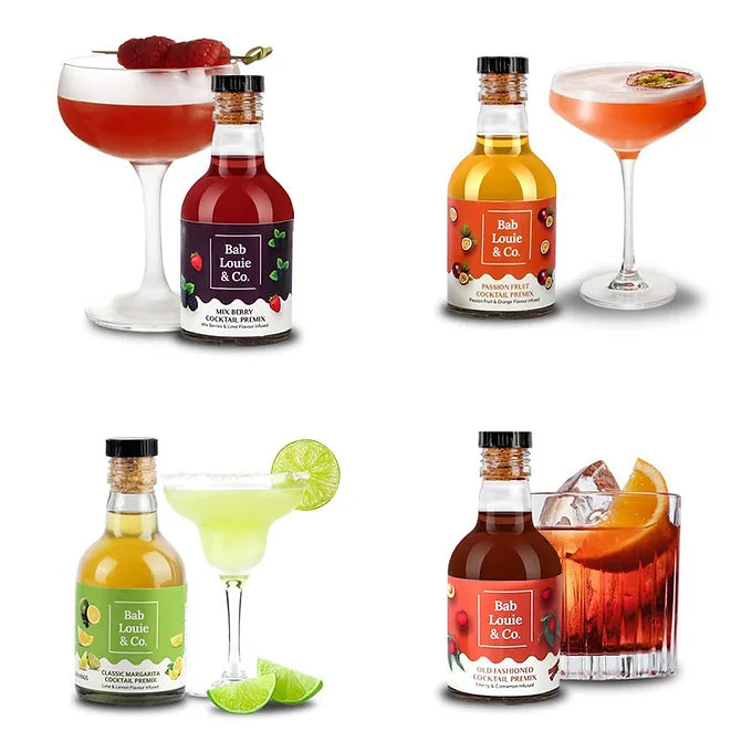 Bab Louie Assorted Cocktail Premixes Combo (Pack of 4) Boozlo