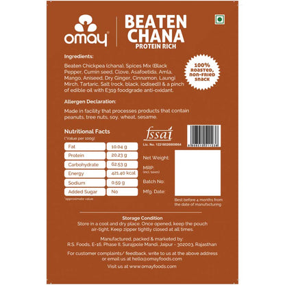 Omay Foods Beaten Chana Protein Rich (Pack of 2)-Nuts &amp; Seeds-Boozlo