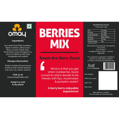Omay Foods Berries Mix 185 gms (Pack of 2)-Nuts &amp; Seeds-Boozlo