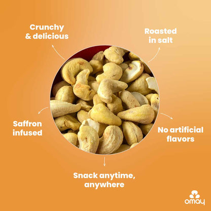 Omay Foods Roasted Cashews Classic Salted 400 gms-Nuts &amp; Seeds-Boozlo