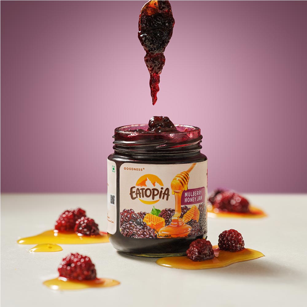 Eatopia Mulberry Honey Jam 240gms-Honey-Boozlo