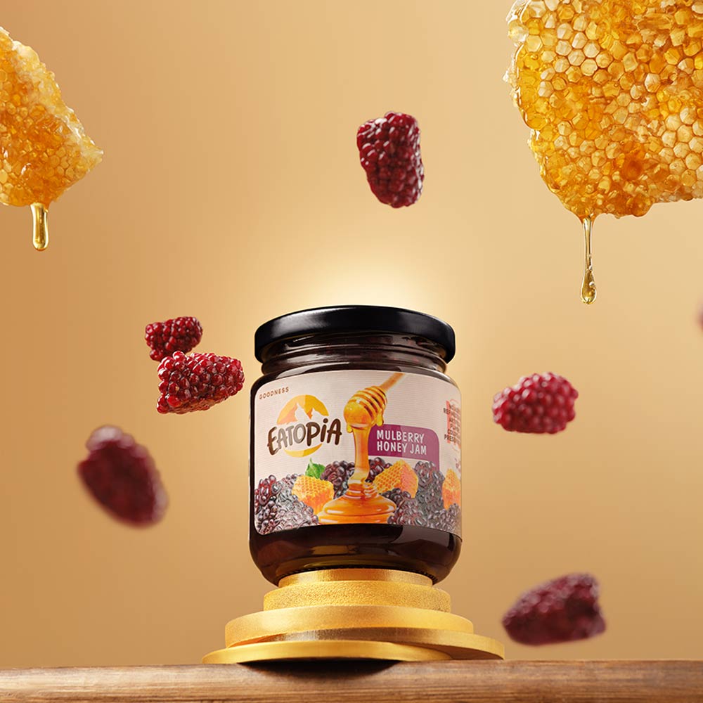 Eatopia Mulberry Honey Jam 240gms-Honey-Boozlo