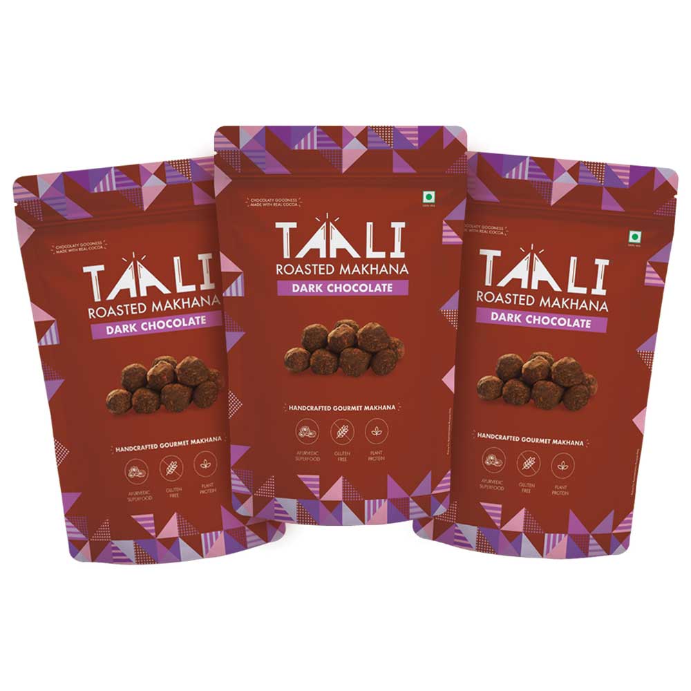 Taali Roasted Makhana Dark Chocolate (75gms x 3)-Boozlo