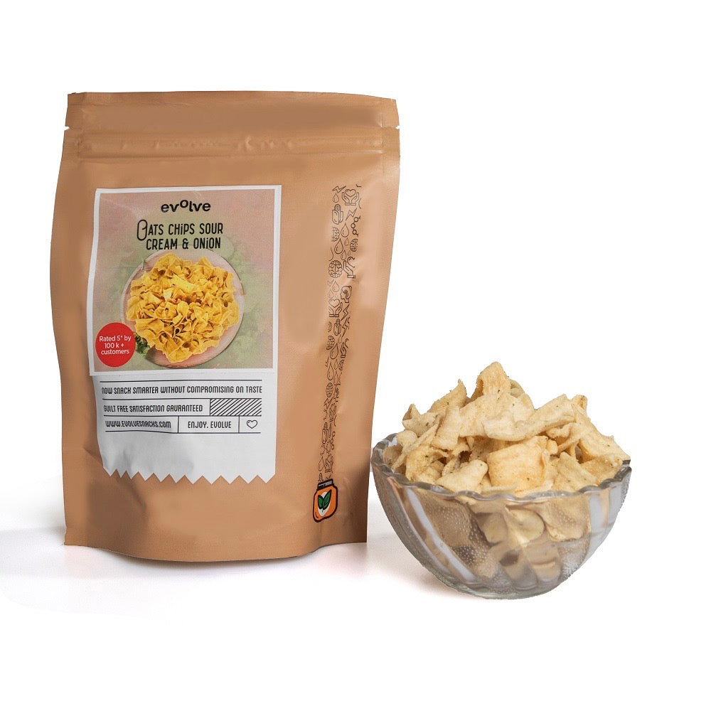 Evolve Healthy Snacks | Oats Chips Sour and Cream (Pack of 3)