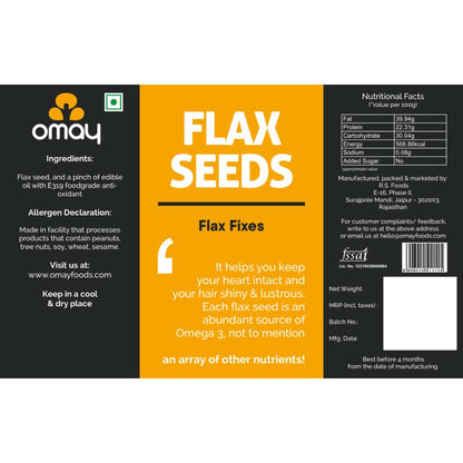 Omay Foods Roasted Flaxseeds, 160g (Pack of 4)-Nuts &amp; Seeds-Boozlo