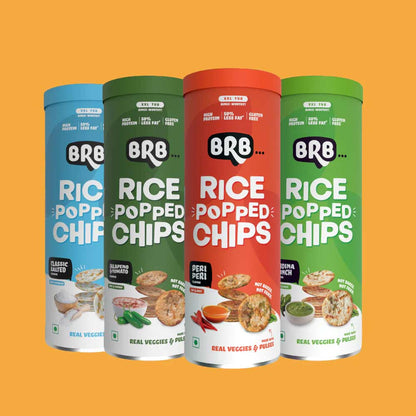 BRB Rice Popped Chips - Fab 4 Flavours (box of 4)-Rice Popped Chips-Boozlo