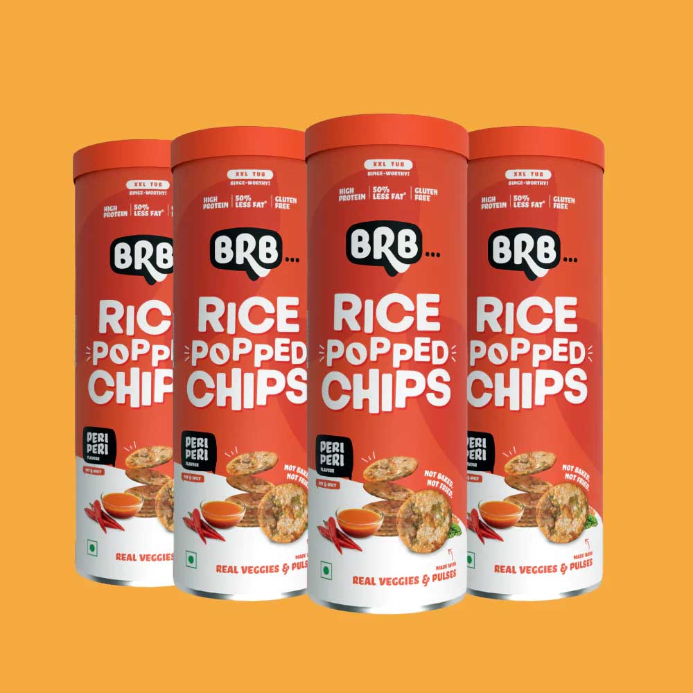 BRB Rice Popped Chips Peri Peri Flavour (Box of 4)-Rice Popped Chips-Boozlo