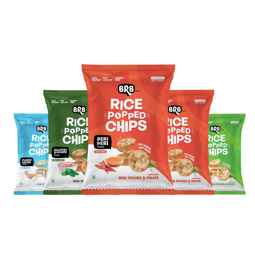 BRB Rice Popped Chips Assorted Flavours (Pack of 5)-Rice Popped Chips-Boozlo