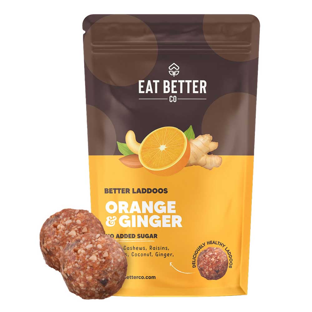 Eat Better Co. Laddoos Orange &amp; Ginger 200 gms-Boozlo