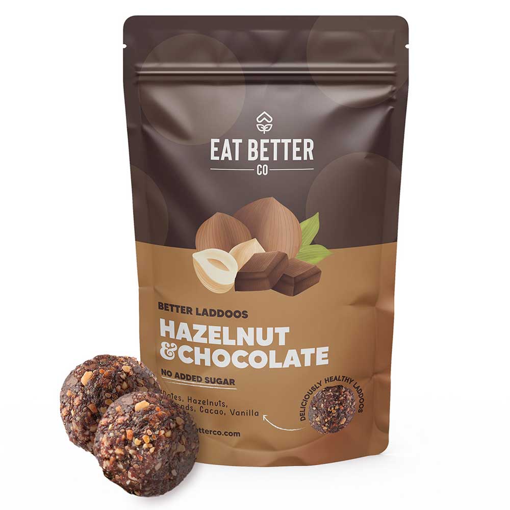 Eat Better Co. Laddoos Hazelnut &amp; Chocolate 200 gms-Boozlo