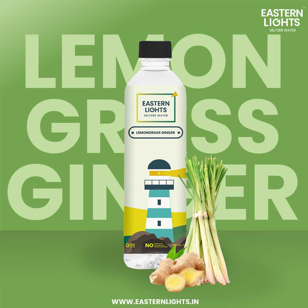 Eastern Lights Lemongrass &amp; Ginger Seltzer Water 500ml (Pack Size)-Boozlo