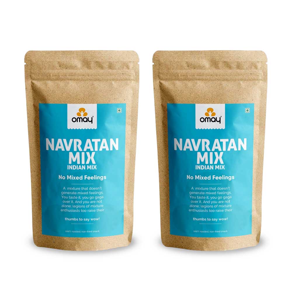 Omay Foods Navratan Mix Indian Mix (Pack of 2)-Nuts &amp; Seeds-Boozlo