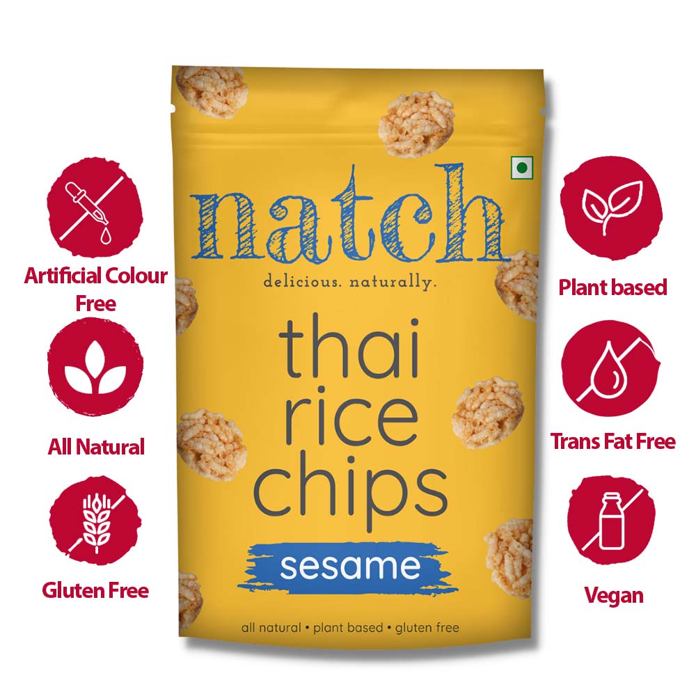 Natch Rice Chips Sesame - 100gms