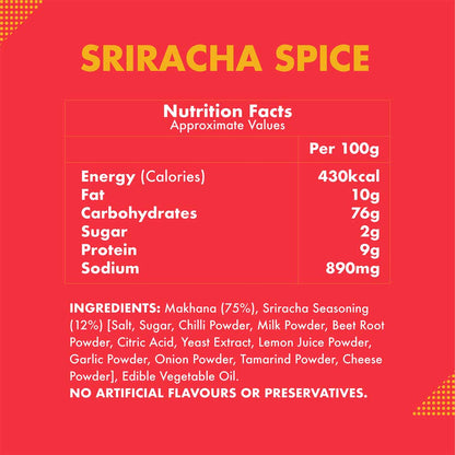 Taali Roasted Makhana Sriracha Spice (60gms x 3)-Boozlo