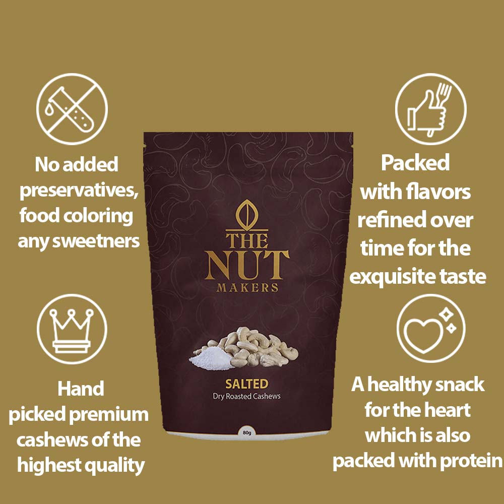 The Nut Makers Salted Dry Roasted Cashews - 200gms