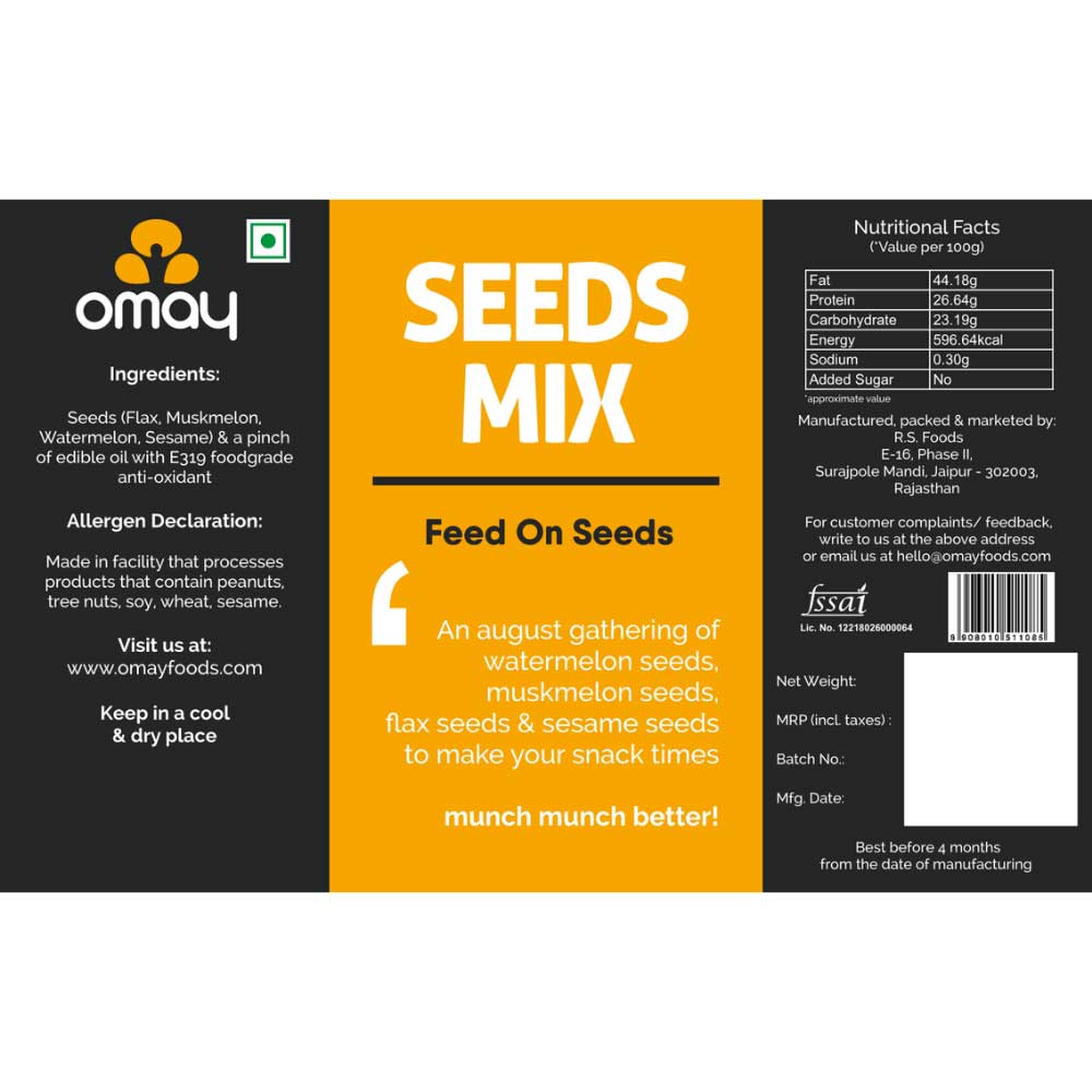 Omay Foods Trail Mix - Seeds Mix, 145g (Pack of 2)-Nuts &amp; Seeds-Boozlo