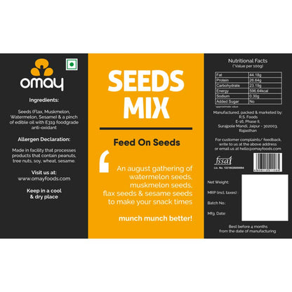 Omay foods Seeds Mix 400 gms Pouch-Nuts &amp; Seeds-Boozlo