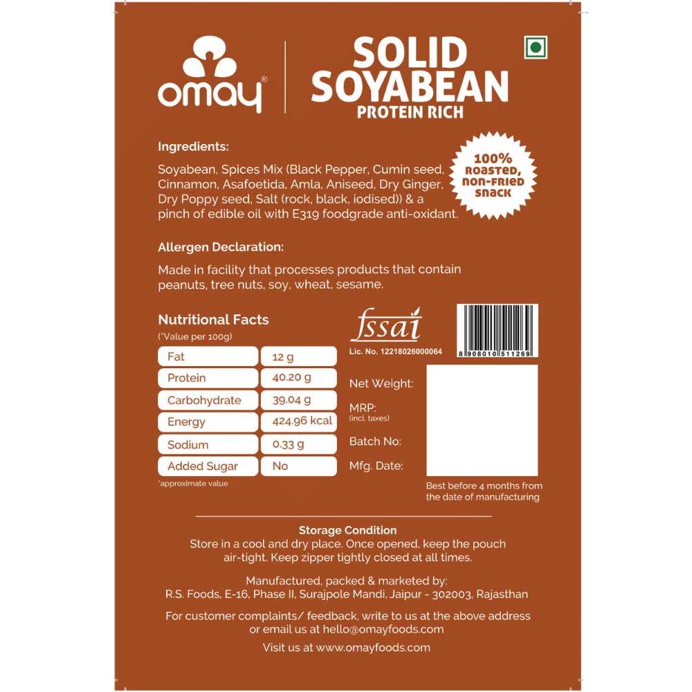 Omay Foods Solid Soyabean Protein Rich (Pack of 2)-Nuts &amp; Seeds-Boozlo