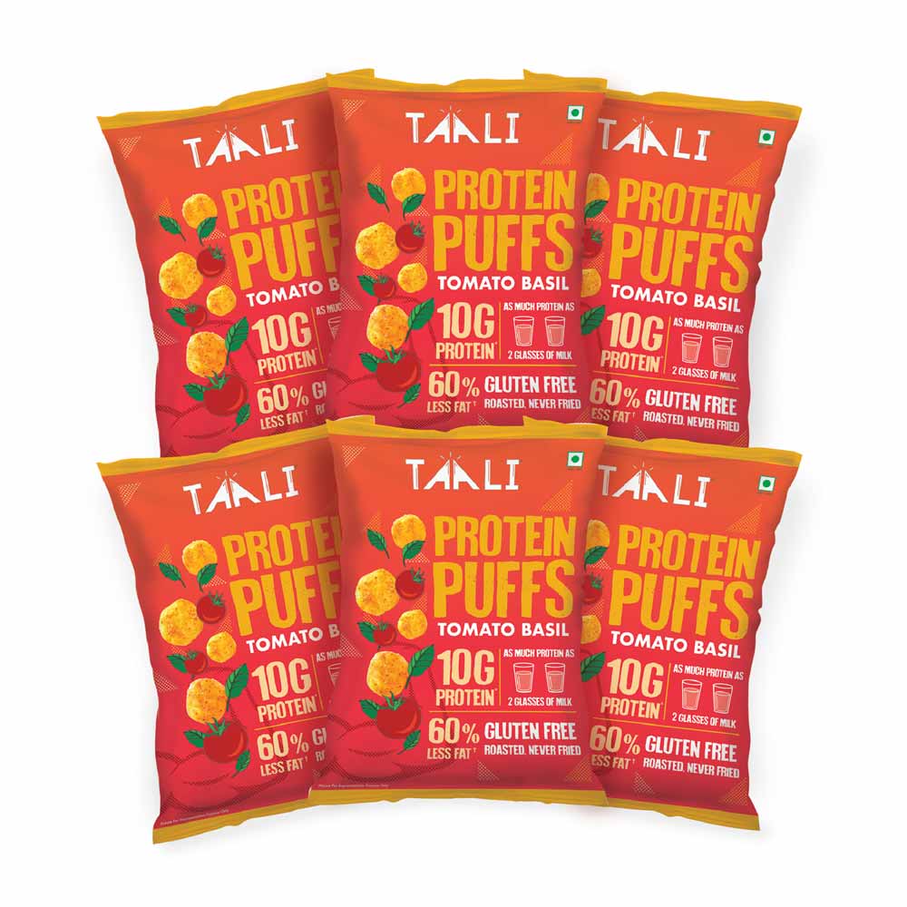 Taali Protein Puffs Tomato Basil (60gms x 6)-Boozlo