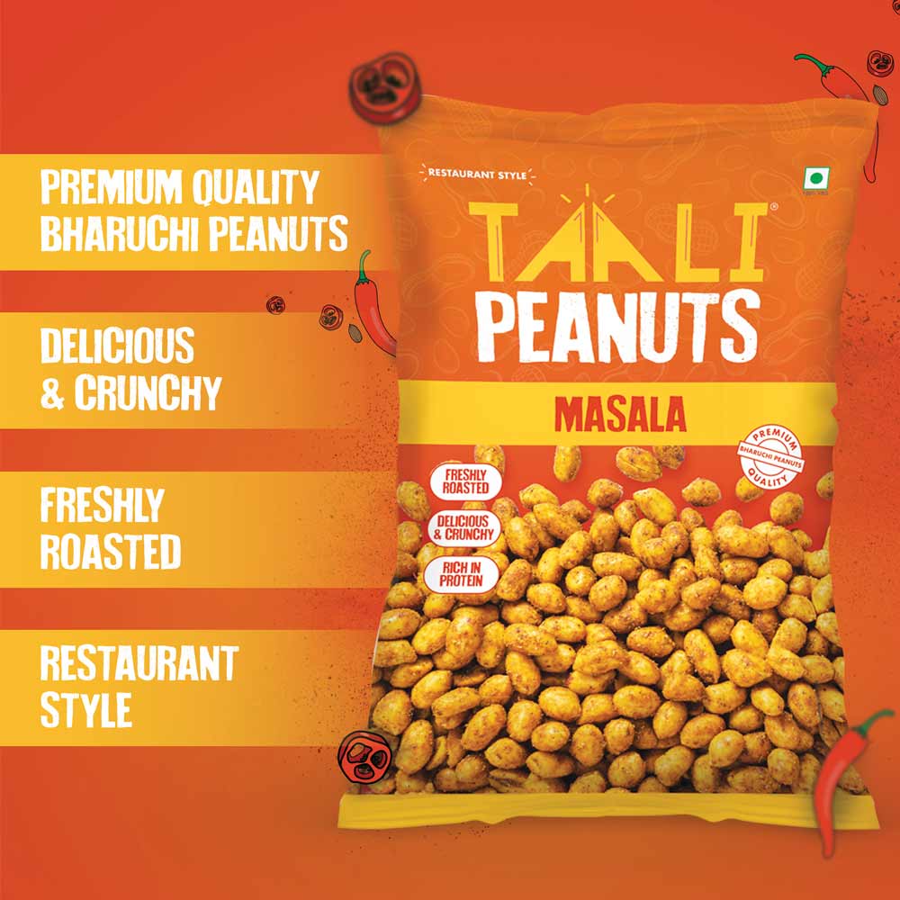 Taali Roasted Peanuts All Flavors (150gms x 4)-Boozlo