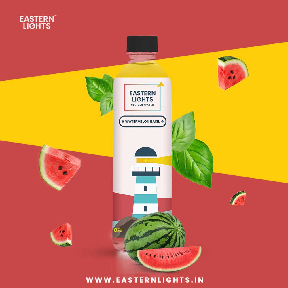 Eastern Lights Watermelon &amp; Basil Seltzer Water 500ml (Pack Size)-Boozlo