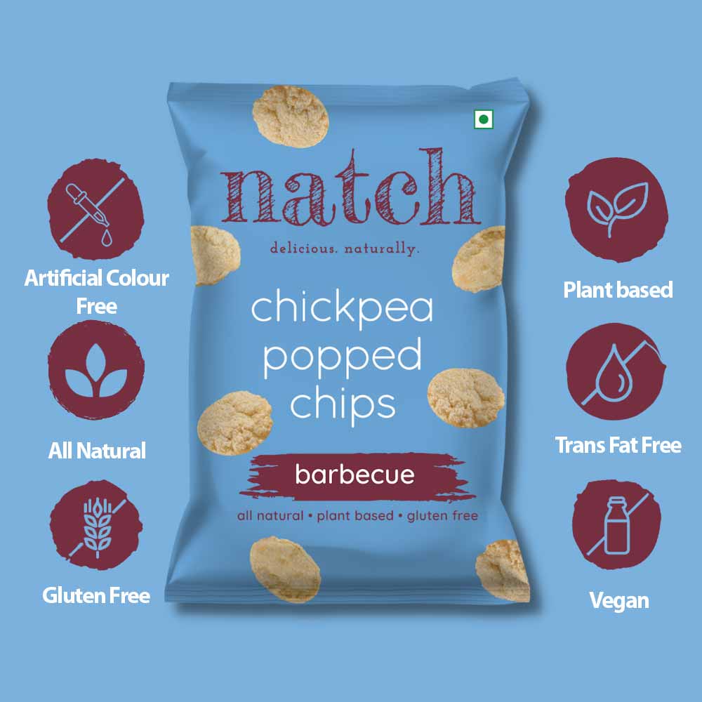 Natch Popped Chips Barbecue (Pack of 3)