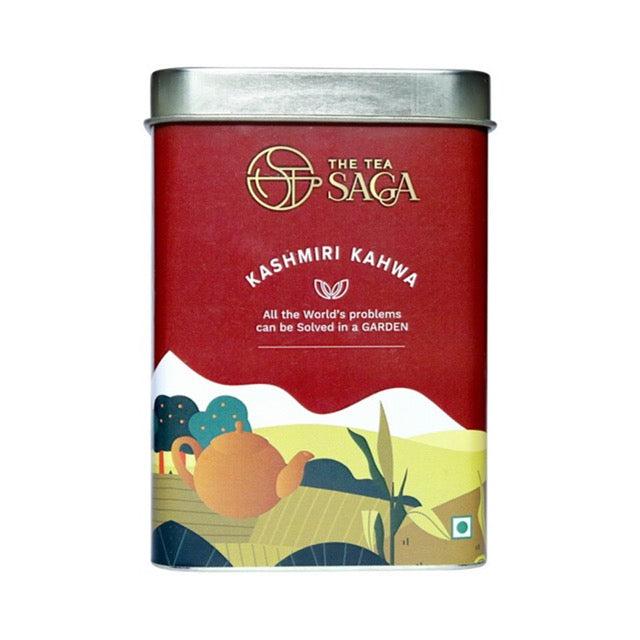 The Tea Saga Kashmiri Kahwa - Tin Box-Kashmiri Kahwa-Boozlo